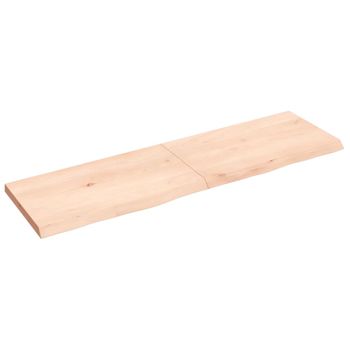 Estante De Pared | Estante Flotante | Repisa De Pared Madera Maciza Roble Sin Tratar 140x40x(2-4) Cm Cfw759424