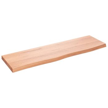 Estante Pared | Estante Flotante | Repisa De Pared Madera Roble Tratada Marrón Claro 100x30x(2-4) Cm Cfw759827