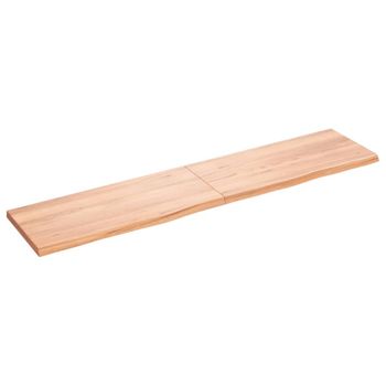 Estante Pared | Estante Flotante | Repisa De Pared Madera Roble Tratada Marrón Claro 180x40x(2-4) Cm Cfw759861