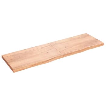 Estante Pared | Estante Flotante | Repisa De Pared Madera Roble Tratada Marrón Claro 200x60x(2-6) Cm Cfw759874