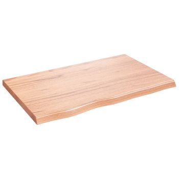 Estante Pared | Estante Flotante | Repisa De Pared Madera Roble Tratada Marrón Claro 80x50x(2-4) Cm Cfw759903