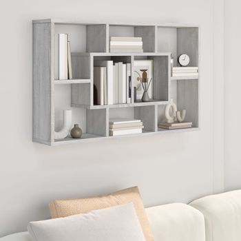 Estantería De Pared | Estante Flotante | Repisa De Pared Madera Ingeniería Gris Sonoma 85x16x52,5 Cm Cfw760786