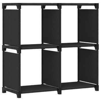 Estanteria | Librería Industrial | Estante De 4 Cubos De Tela Negra 69x30x72,5 Cm Cfw760382