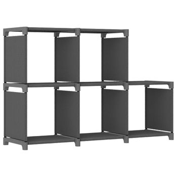 Estanteria | Librería Industrial | Estante De 5 Cubos De Tela Gris 103x30x72,5 Cm Cfw760440