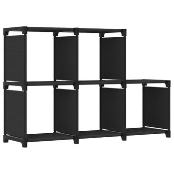 Estanteria | Librería Industrial | Estante De 5 Cubos De Tela Negra 103x30x72,5 Cm Cfw760441