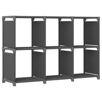 Estanteria | Librería Industrial | Estante De 6 Cubos De Tela Gris 103x30x72,5 Cm Cfw760515