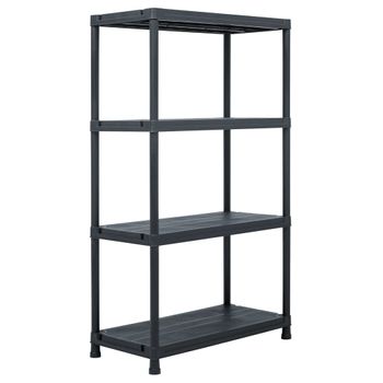 Estanteria | Librería Industrial | Estante De Plástico 200 Kg 80x40x138 Cm Negro Cfw760813