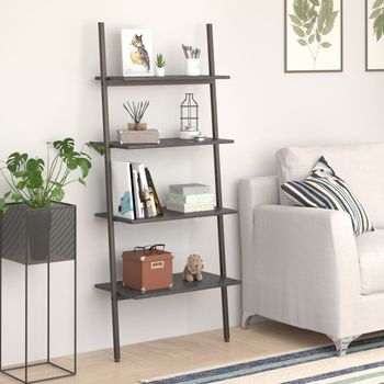 Estanteria | Librería Industrial | Estante Inclinada De 4 Baldas Negro 64x34x150,5 Cm Cfw760899