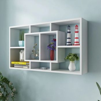 Estanteria | Librería Industrial | Estante Suspendida Con 8 Compartimentos Blanco Cfw761330