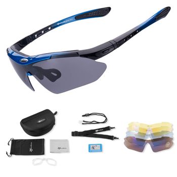 Gafas De Sol Polarizadas Con 5 Lentes Para Deportes Rockbros,azul