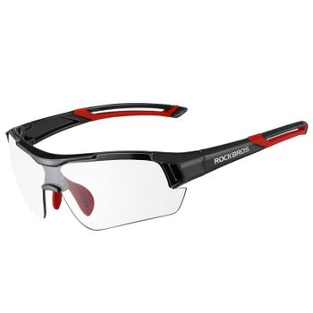 Gafas De Sol Fotocromáticas Para Deportes Rockbros, Medio Marco,rojo