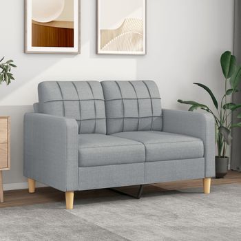 Sofá De 2 Plazas | Sofá De Salón | Sofá De Descanso De Tela Gris Claro 120 Cm Cfw85704