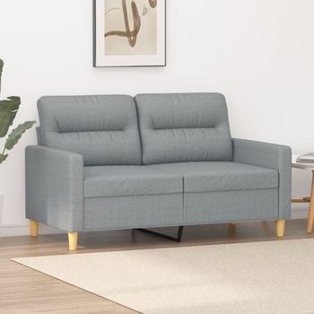 Sofá De 2 Plazas | Sofá De Salón | Sofá De Descanso De Tela Gris Claro 120 Cm Cfw25103