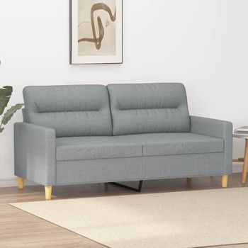 Sofá De 2 Plazas | Sofá De Salón | Sofá De Descanso De Tela Gris Claro 140 Cm Cfw51262