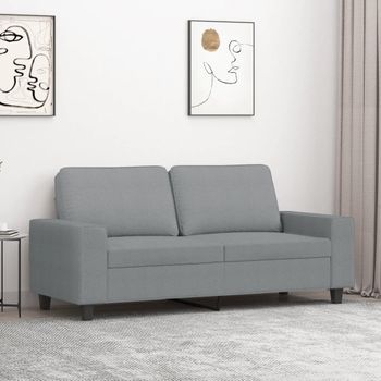 Sofá De 2 Plazas | Sofá De Salón | Sofá De Descanso De Tela Gris Claro 140 Cm Cfw65273