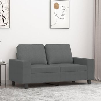 Sofá De 2 Plazas | Sofá De Salón | Sofá De Descanso De Tela Gris Oscuro 120 Cm Cfw29163