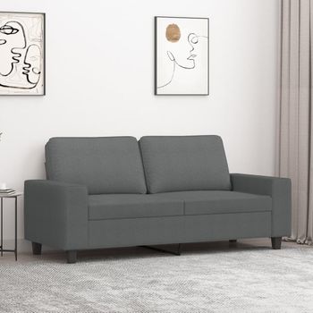 Sofá De 2 Plazas | Sofá De Salón | Sofá De Descanso De Tela Gris Oscuro 140 Cm Cfw66899