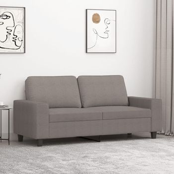 Sofá De 2 Plazas | Sofá De Salón | Sofá De Descanso De Tela Gris Taupé 140 Cm Cfw43726