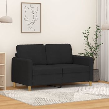 Sofá De 2 Plazas | Sofá De Salón | Sofá De Descanso De Tela Negro 120 Cm Cfw72636