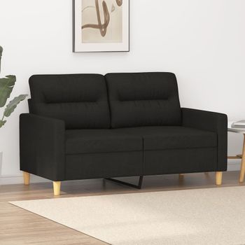 Sofá De 2 Plazas | Sofá De Salón | Sofá De Descanso De Tela Negro 120 Cm Cfw93863