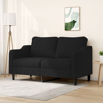 Sofá De 2 Plazas | Sofá De Salón | Sofá De Descanso De Tela Negro 140 Cm Cfw79420