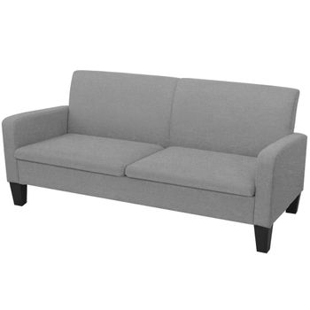 Sofá De 3 Plazas | Sofá De Salón | Sofá De Descanso 180x65x76 Cm Gris Claro Cfw51505