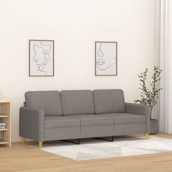 Sofá De 3 Plazas | Sofá De Salón | Sofá De Descanso De Tela Gris Taupe 180 Cm Cfw84471