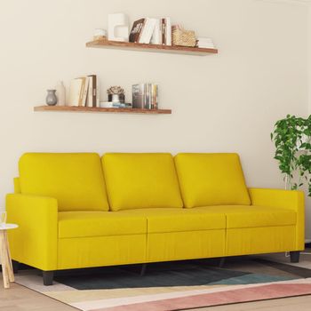 Sofá De 3 Plazas | Sofá De Salón | Sofá De Descanso Terciopelo Amarillo 180 Cm Cfw55238