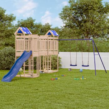 Parque Infantil | Área De Juegos De Exterior De Madera Maciza De Pino Cfw782711