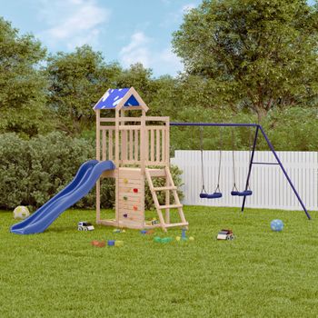 Parque Infantil | Área De Juegos De Exterior De Madera Maciza De Pino Cfw782748