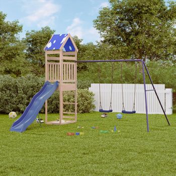 Parque Infantil | Área De Juegos De Exterior De Madera Maciza De Pino Cfw782769