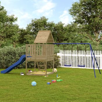 Parque Infantil | Área De Juegos De Exterior Madera De Pino Impregnada Cfw782839