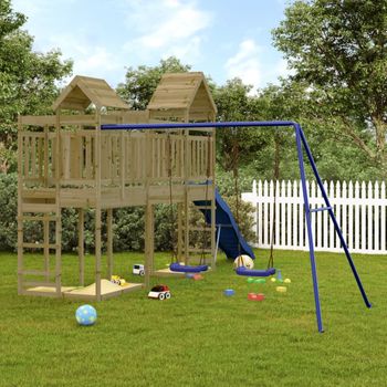 Parque Infantil | Área De Juegos De Exterior Madera De Pino Impregnada Cfw782902