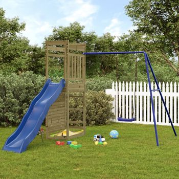 Parque Infantil | Área De Juegos De Exterior Madera De Pino Impregnada Cfw782950