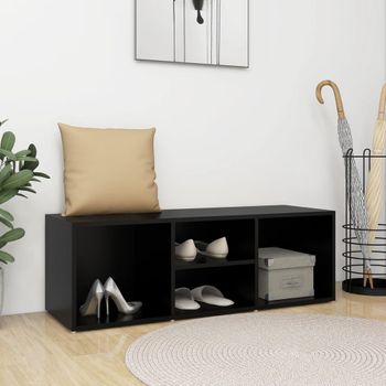 Banco Interior | Banco Zapatero De Madera Contrachapada Negro 105x35x35 Cm Cfw4980537