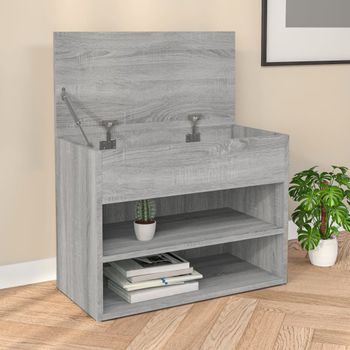 Banco Zapatero | Mueble Zapato Moderno | Armario Zapatero Madera Contrachapada Gris Sonoma 60x30x45 Cm Cfw6789887