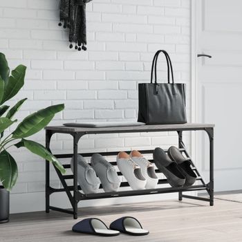 Zapatero | Mueble Zapato Moderno | Armario Zapatero Madera De Ingeniería Gris Sonoma 90x30x45 Cm Cfw2446696