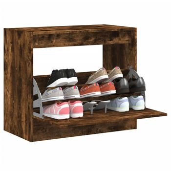 Zapatero | Mueble Zapato Moderno | Armario Zapatero De Madera De Ingeniería Roble Ahumado 80x42x69 Cm Cfw2142307