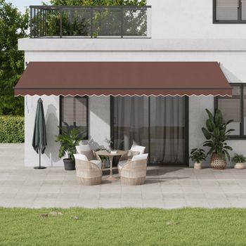 Toldo Retráctil Manual | Toldo Parasol | Toldo Exterior Marrón 600x300 Cm Cfw8932965