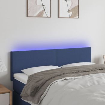 Cabecero Cama Con Led | Panel De Cabecera De Tela Color Crema 144x5x78/88 Cm Cfw5591608