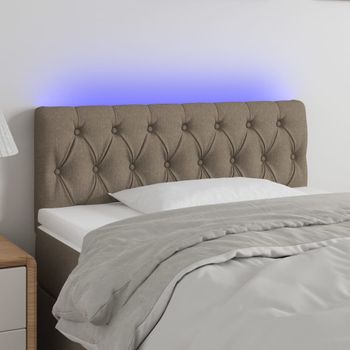 Cabecero Cama Con Led | Panel De Cabecera De Tela Gris Taupe 100x7x78/88 Cm Cfw3374979