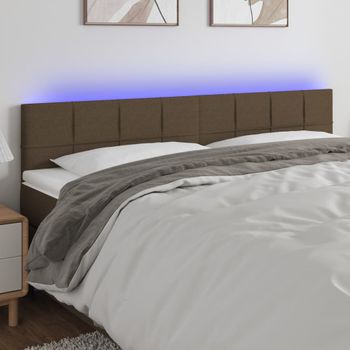 Cabecero Cama Con Led | Panel De Cabecera De Tela Gris Taupe 160x5x78/88 Cm Cfw6686840