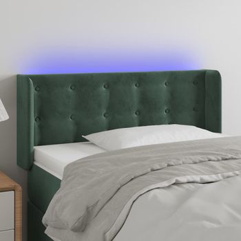 Cabecero Cama Con Led | Panel De Cabecera De Terciopelo Verde Oscuro 83x16x78/88 Cm Cfw8951813