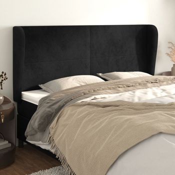 Cabecero Cama | Panel De Cabecera Con Orejas De Terciopelo Gris Claro 183x23x118/128 Cm Cfw1862287