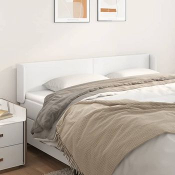 Cabecero Cama | Panel De Cabecera De Cuero Sintético Blanco 163x16x78/88 Cm Cfw8186444