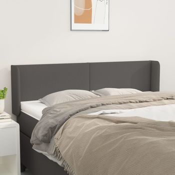 Cabecero Cama | Panel De Cabecera De Cuero Sintético Gris 147x16x78/88 Cm Cfw1433223