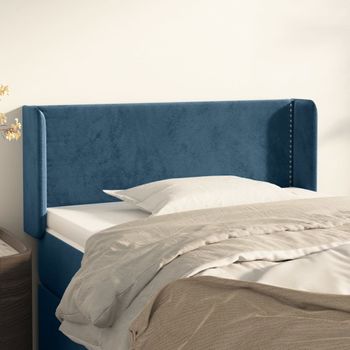 Cabecero Cama | Panel De Cabecera De Terciopelo Azul Oscuro 83x16x78/88 Cm Cfw1672854