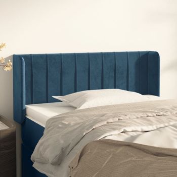 Cabecero Cama | Panel De Cabecera De Terciopelo Azul Oscuro 83x16x78/88 Cm Cfw4219133