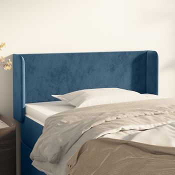 Cabecero Cama | Panel De Cabecera De Terciopelo Azul Oscuro 93x16x78/88 Cm Cfw1487421