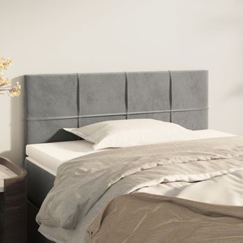 Cabecero Cama | Panel De Cabecera De Terciopelo Gris Claro 100x5x78/88 Cm Cfw9584656